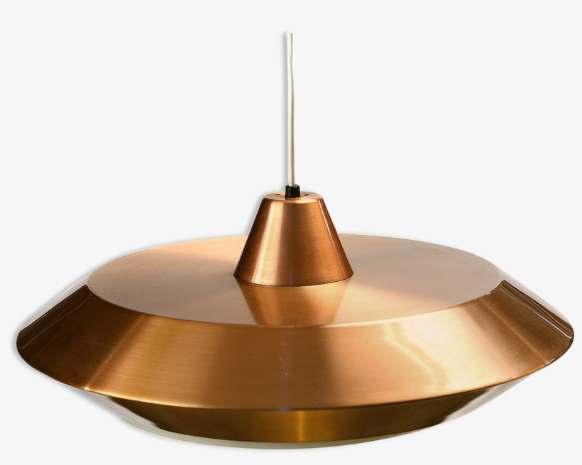 Copper Coloured "flying Saucer" Aluminium Pendant Light - Brass, transparent png download