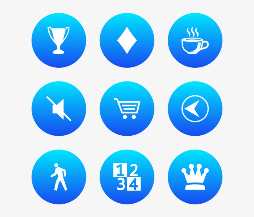 Classica Icon In Style Flat Circle White On Ios Blue - Crown, transparent png download