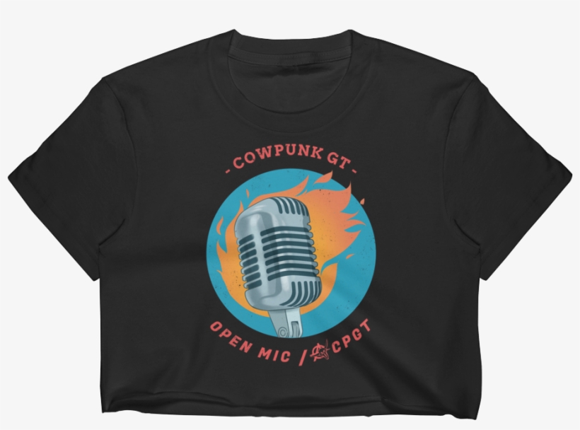 Cowpunk Open Mic Women's Crop Top In White Or Black - Emblem, transparent png download