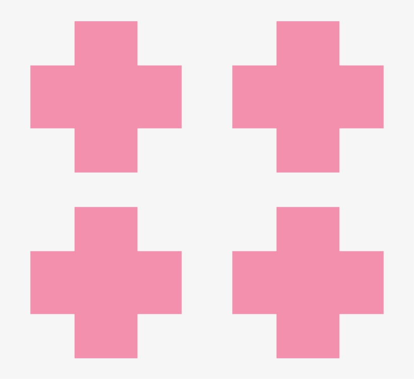 Flamingo Pink Cross On White - Cross, transparent png download
