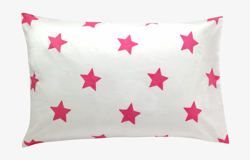 Bright Pink Star Single Pillowcase - Stars Falling Black And White, transparent png download