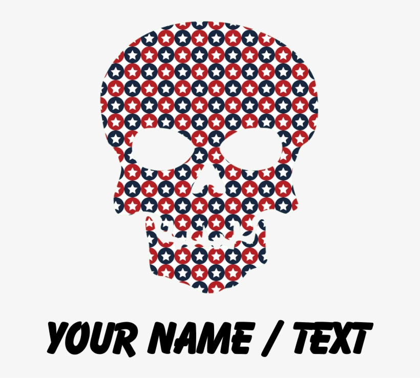 Custom Skull Red White And Blue Stars Flask Neckla - Cartoon Fire Hydrant, transparent png download