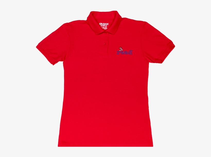 Cat In The Hat Polo Red - Plain Red Shirt Gildan, transparent png download