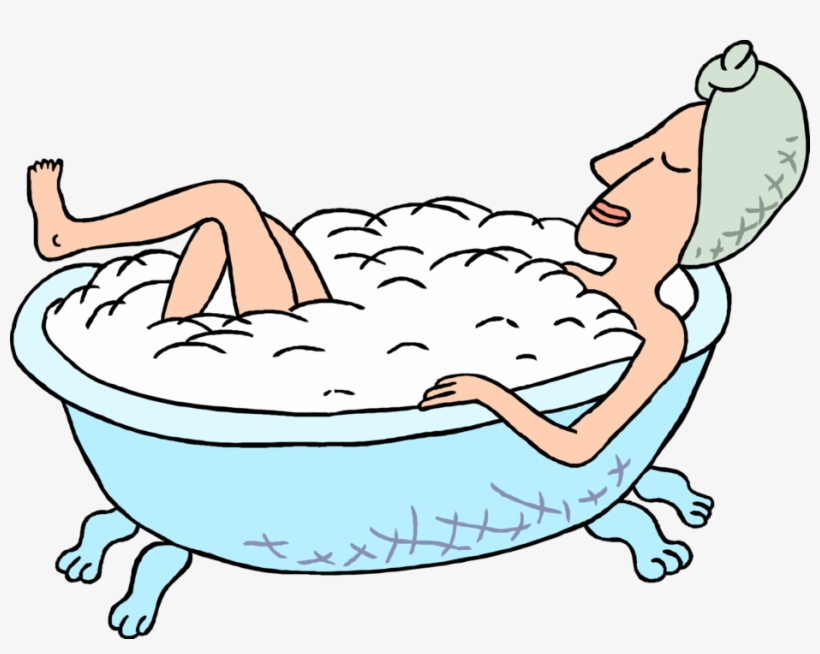 Vector Illustration Of Woman Enjoys Relaxing Bubble - Taking A Bath Clipart, transparent png download