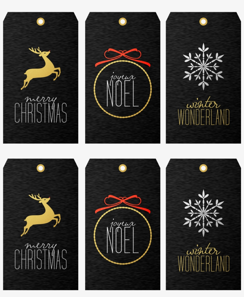 Christmas Tags Printable, Winter Holidays, Winter Breaks, - Gold Printable Christmas Tag, transparent png download