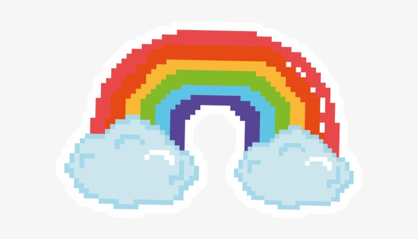 Pixel Rainbow Icon - Canvas Print, transparent png download