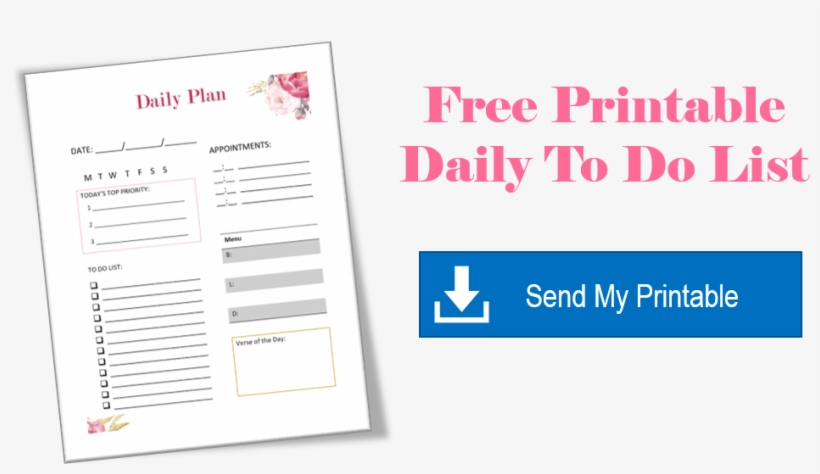 Daily To Do List Printable - Poster, transparent png download