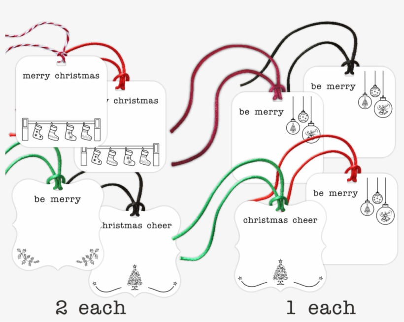 Christmas Gift Tags, 12-pack - Diagram, transparent png download