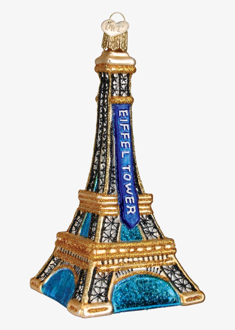 Golden Eiffel Tower Glass Ornament - Eiffel Tower, transparent png download