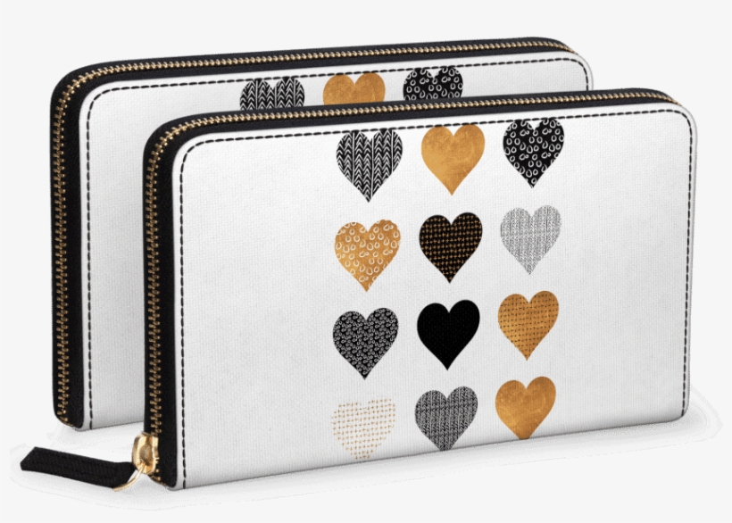 Dailyobjects Gold Hearts Women's Classic Wallet Buy - Heart, transparent png download