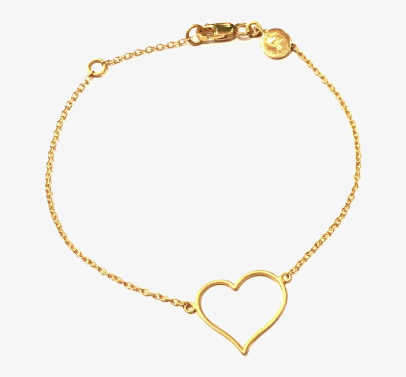 Gold Heart Shaped Love Bracelet - Necklace, transparent png download