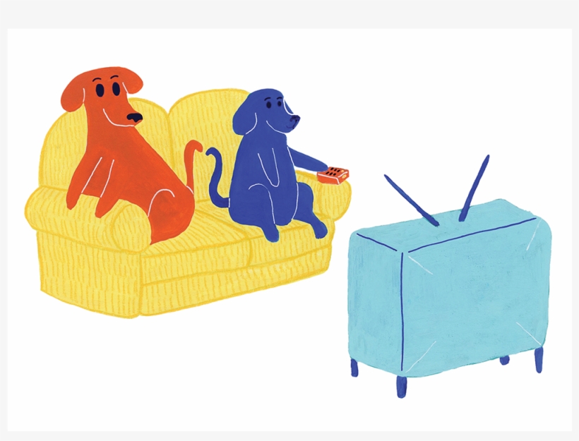 Dogs Watching Tv - Illustration, transparent png download