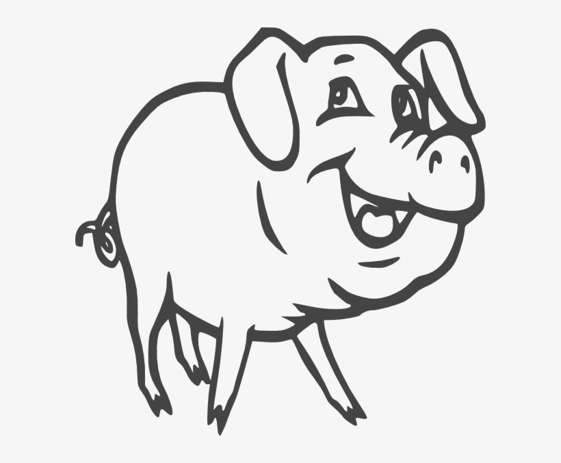 Pig Black Pig Clip Art At Clker Com Vector Clip Art - Drawing Of A Hog, transparent png download