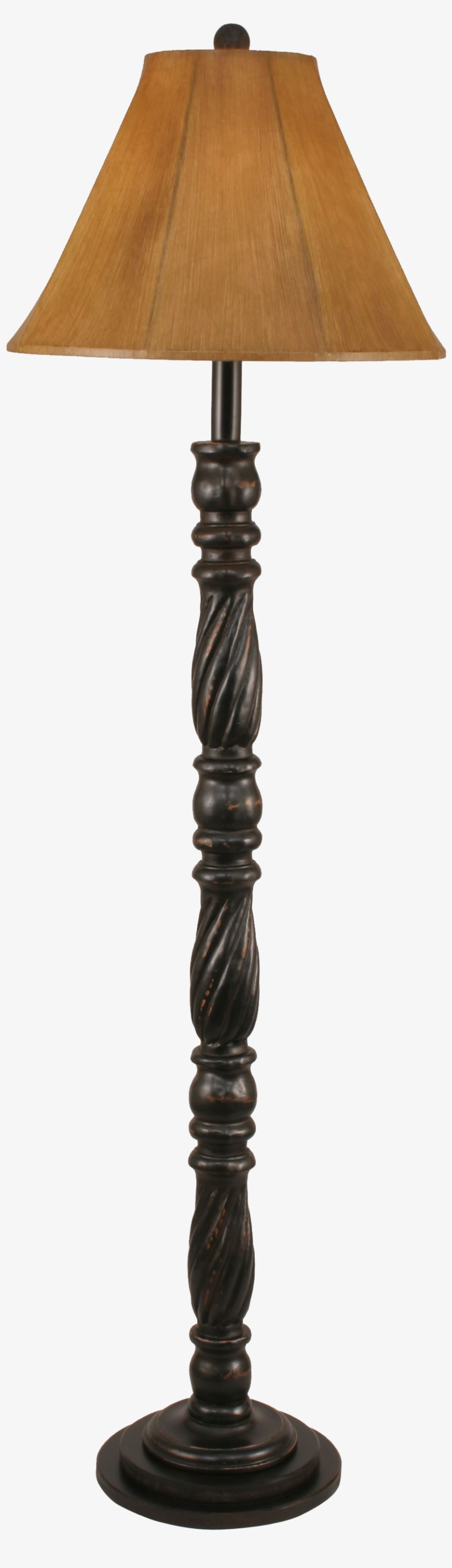 Distressed Black Swirl Floor Lamp W/ Faux Leather Shade - Lampshade, transparent png download