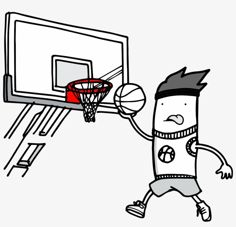 Png Freeuse Library Basketball Hoop Black And White - Streetball, transparent png download