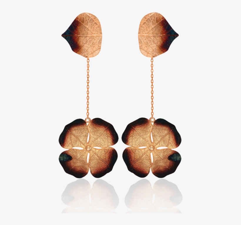Lily Pad With Ember Detail Earrings - Earrings, transparent png download