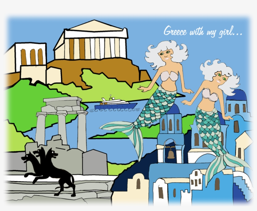 Greece With My Girl, My Girl, My Girl - Cartoon, transparent png download