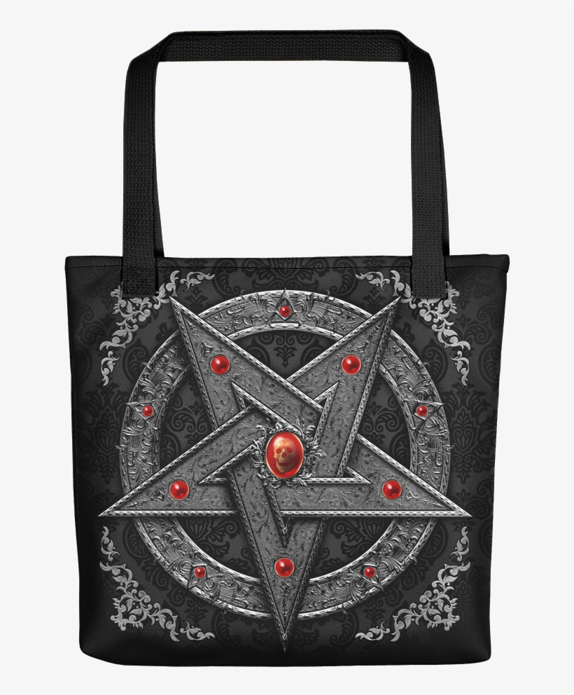 Silver Pentagram Tote Bag, Gothic Satanic Bag - Tote Bag, transparent png download