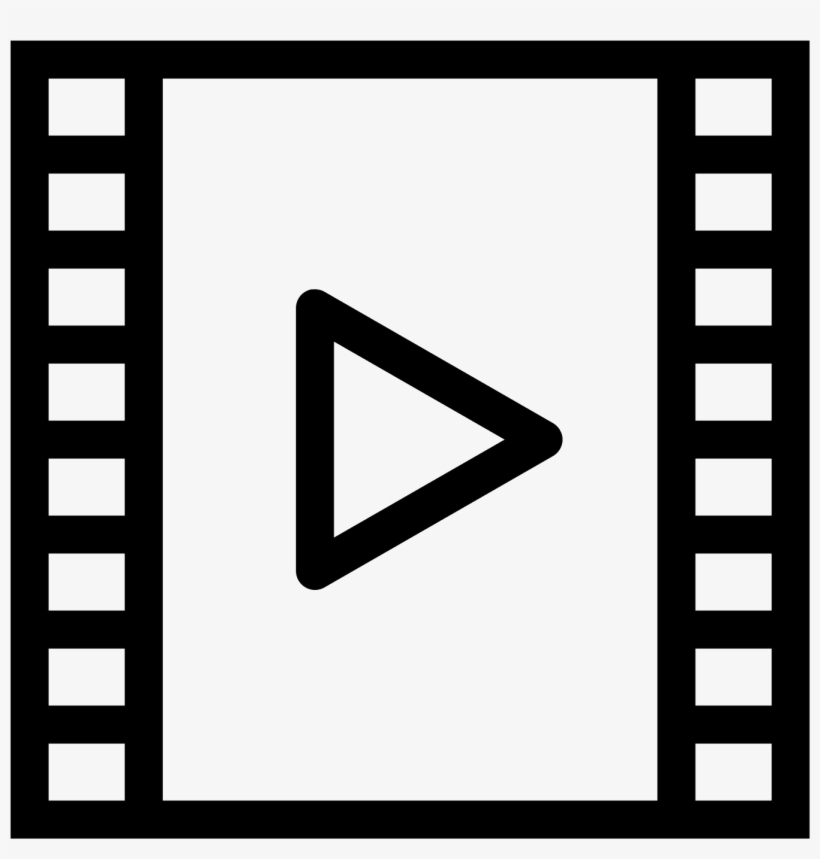 This Is A Black And White Outline Of A Film Strip, - Video Film Icon, transparent png download
