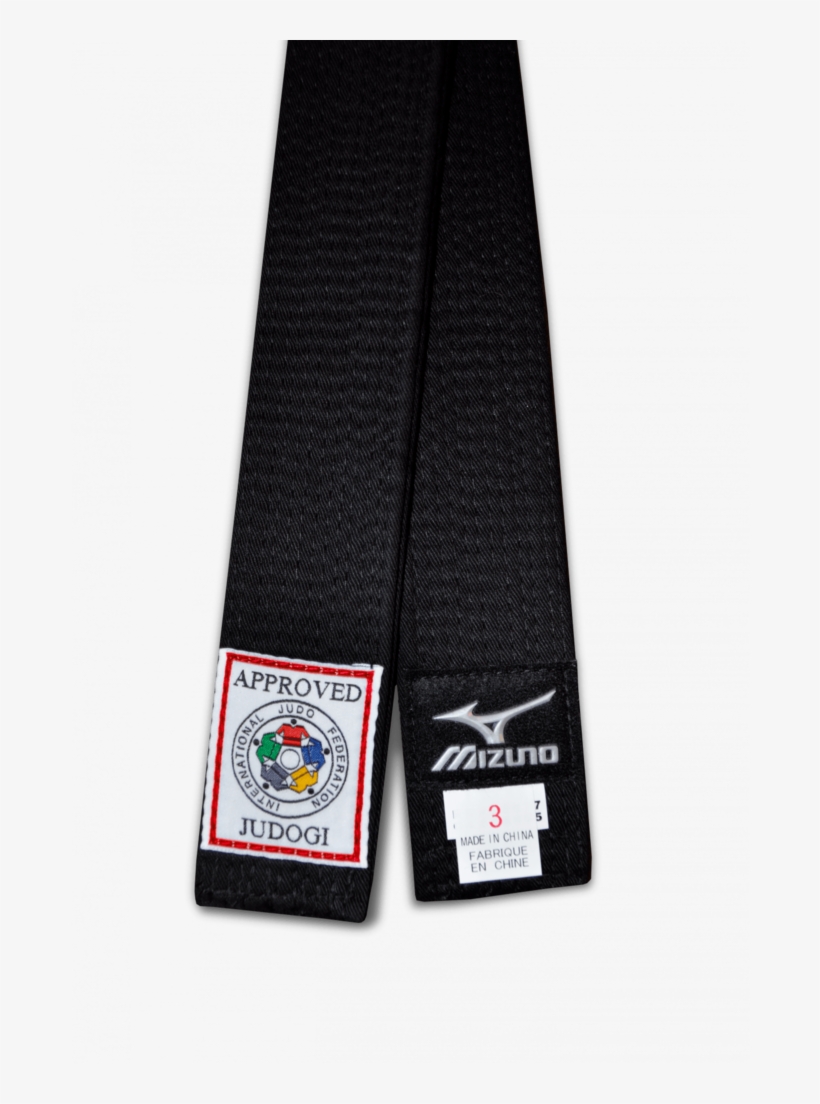 Mizuno Silver Ijf Approved Black Belt - Judo Black Belt Mizuno, transparent png download