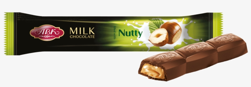 Авк Chocolate Milk Chocolate With Nutty Filling, 38g - Шоколад Авк, transparent png download