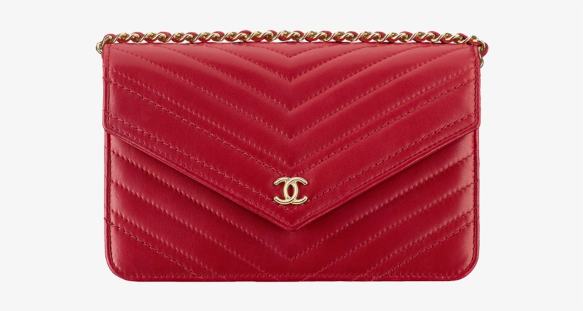 Chanel Wallet On Lambskin Tone Metal Red - Wallet, transparent png download