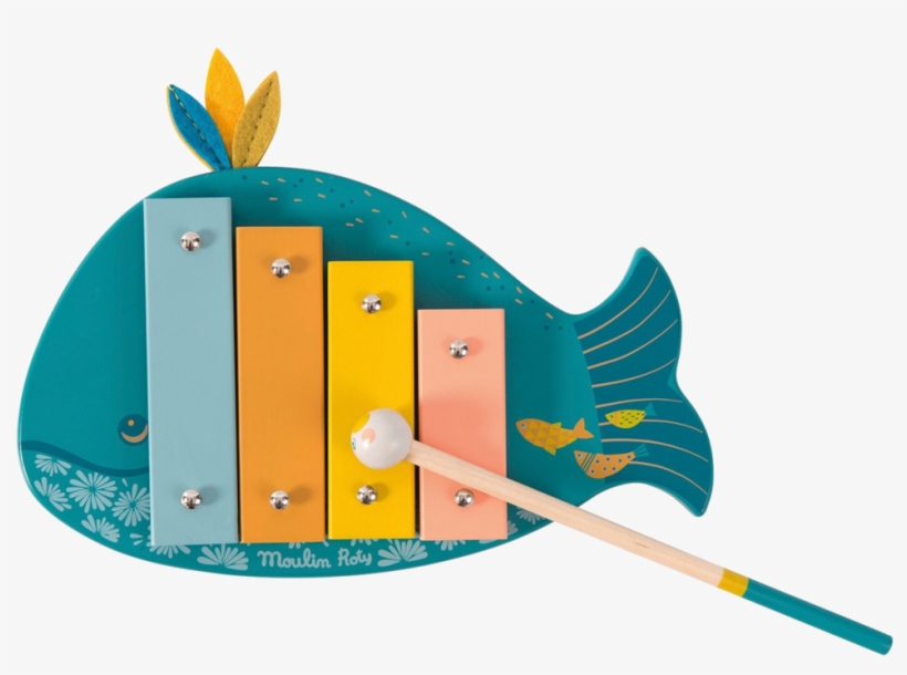 Moulin Roty Whale Xylophone - Xylophone Moulin Roty, transparent png download