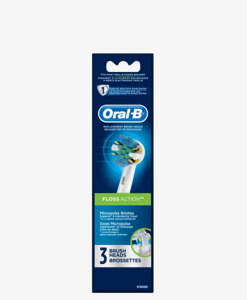 Oral B Floss Action Replacement Electric Toothbrush - Oral B Replacement Brush Heads, transparent png download