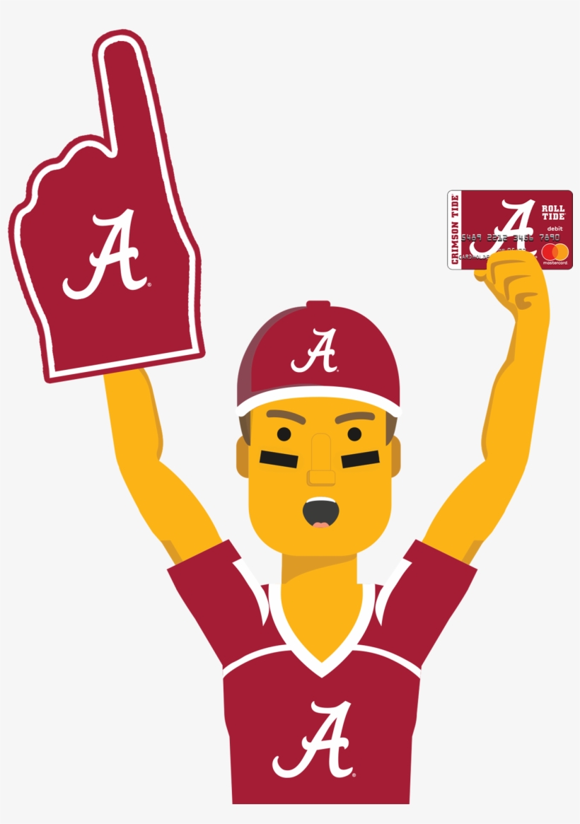 Alabama Ultimate Fan Holding The Alabama Crimson Tide, transparent png download