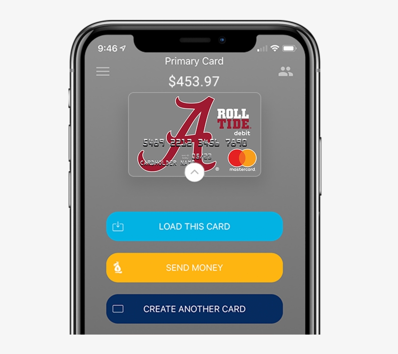 Alabama Crimson Tide Fancard Prepaid Mastercard In - Smartphone, transparent png download