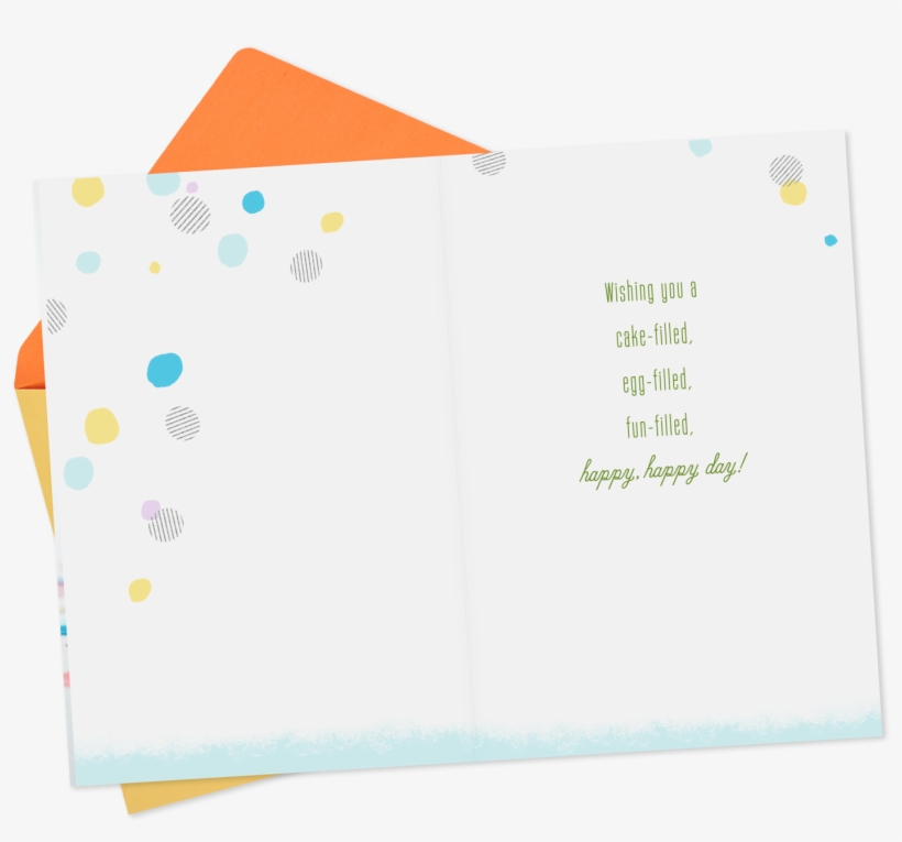 Confused Bunny In Party Hat Easter Birthday Card - Paper, transparent png download