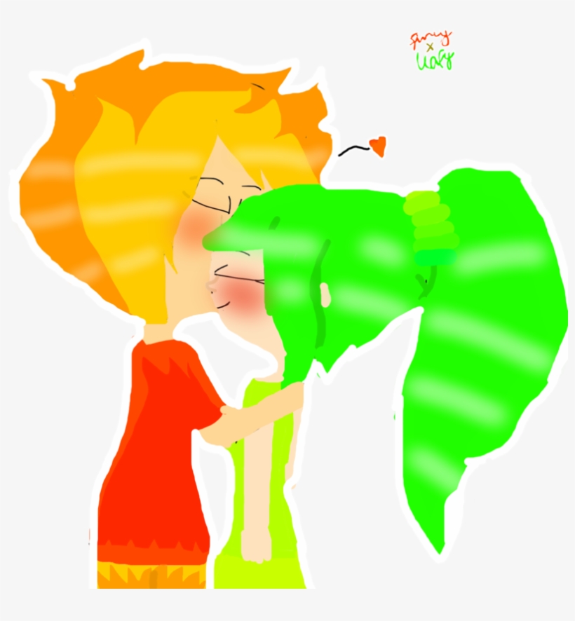 Fireyxleafy Fanart By Faithy The Squid - Leafy And Firey Kissing, transparent png download