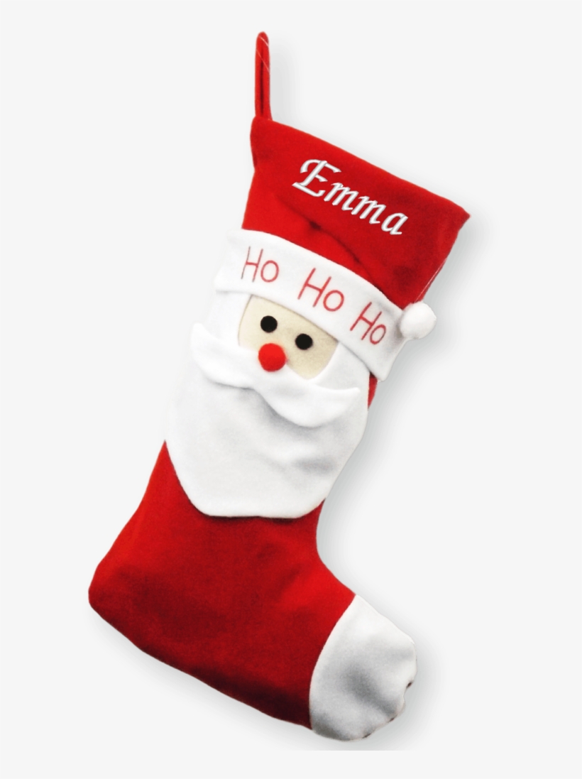 Luxury Personalised Embroidered Christmas 52cm Santa - Xmas Stocking, transparent png download