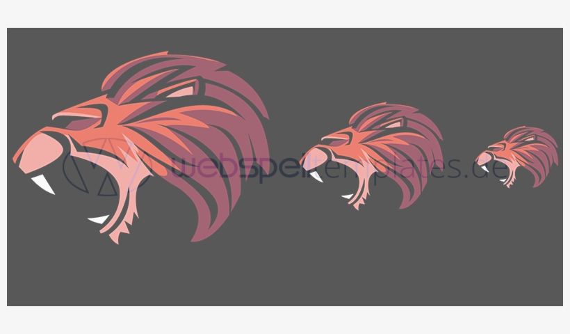 Clan Logo Vector Sizes L034 Mascot Lion - Charging Active, transparent png download