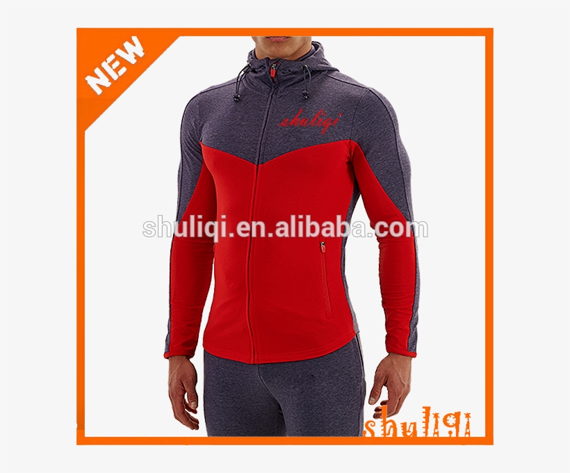 Zip Neck Lightweight Patch Slim Tight Hoodie Fitness - Zipper, transparent png download