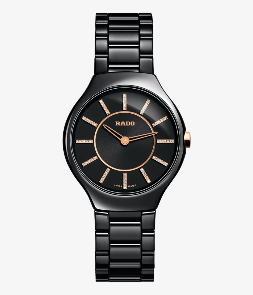Rado True Thinline Diamonds Ladies Watch - Black Watch For Ladies Rado, transparent png download