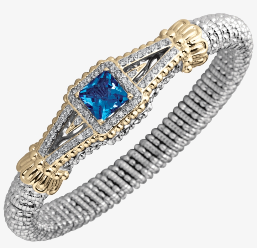 "regal Beauty" Princess-cut London Blue Topaz Diamond - Blue Diamond Bracelet Png, transparent png download