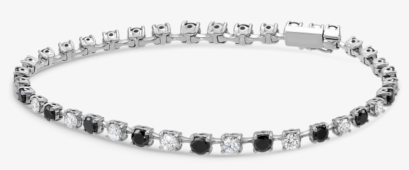 Black & White Diamond Bracelet - Bangle, transparent png download