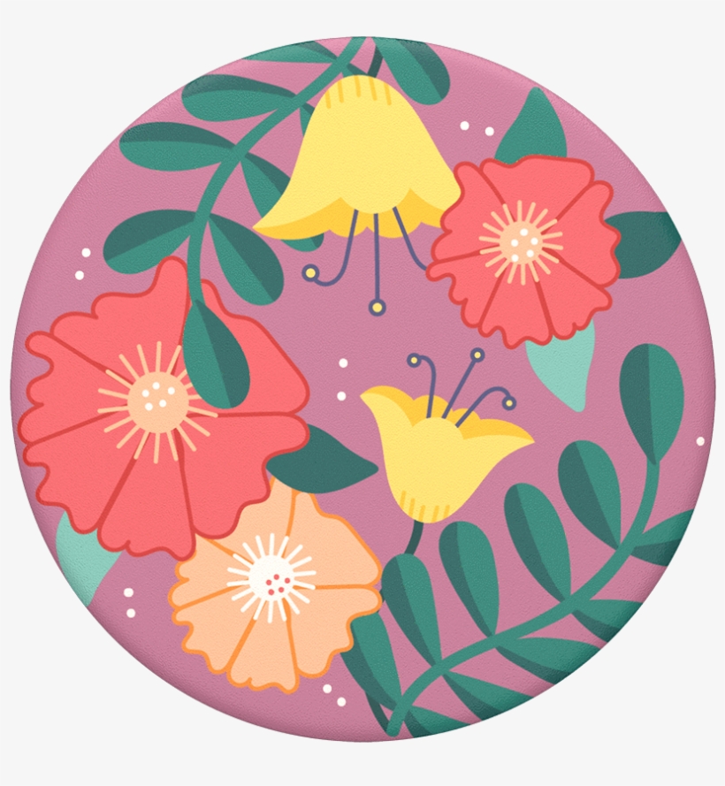 Folk Floral, Popsockets - Circle, transparent png download