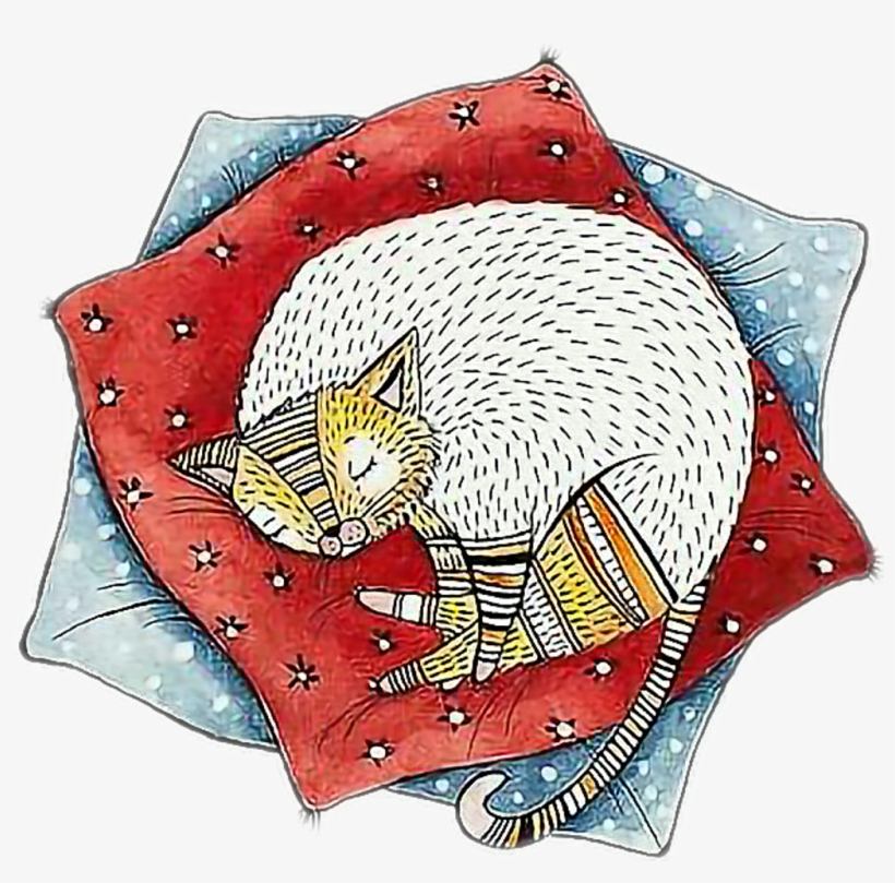 Ftecats Sleeping Cat Cute Animals Picsart - Porcupine, transparent png download