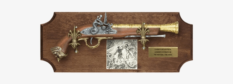 Pirate Flintlock Dark Wood Display Plaque - Flintlock, transparent png download
