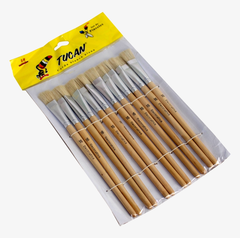 Pincel Cerda Blanca Plana - Match, transparent png download