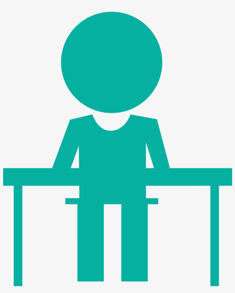 Simpleicon, Iconelement, Student, Desk, Sitting, Education, - Boneco Preto Png, transparent png download
