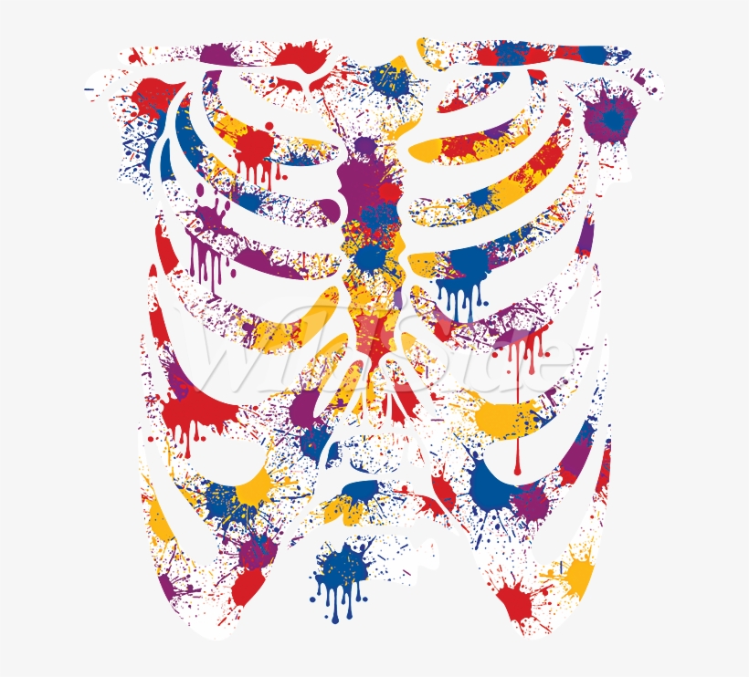 Paint Splattered Ribcage, transparent png download