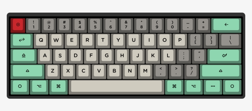 Seaside Mac By Hmh 61-key Custom Mechanical Keyboard - Apple Keyboard, transparent png download
