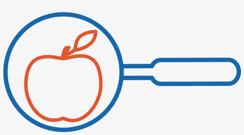 Graphic Of An Apple In The Middle Of A Magnifying Glass, transparent png download