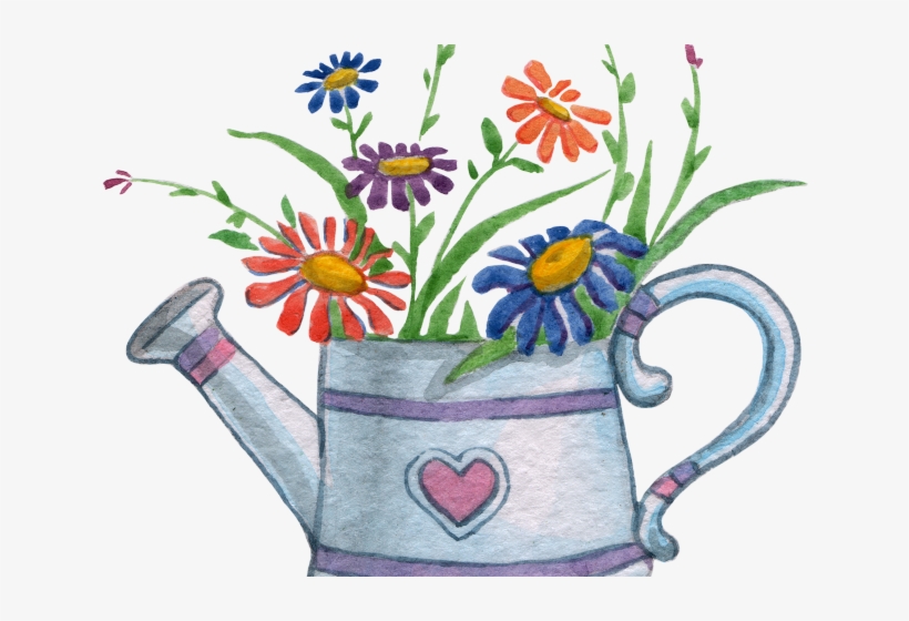 Flowerpots Clipart Watering Can Clipart - Desenho No Jarro De Flor, transparent png download