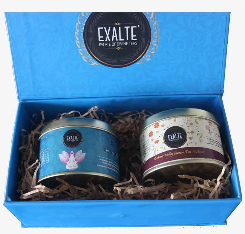 Festive Blue Tea Gift Box - Box, transparent png download