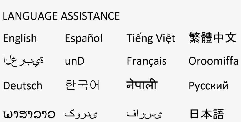 Fh Notice Of Nondiscrimination Languages - Number, transparent png download
