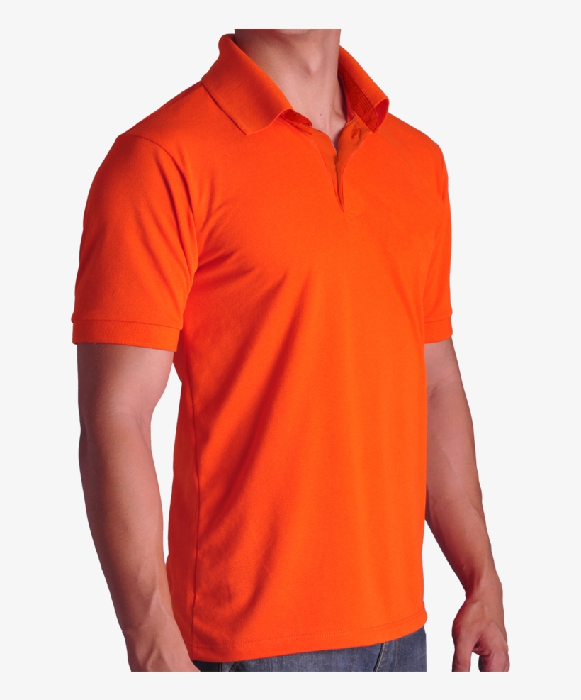 Camisa Polo Laranja Masculina, transparent png download